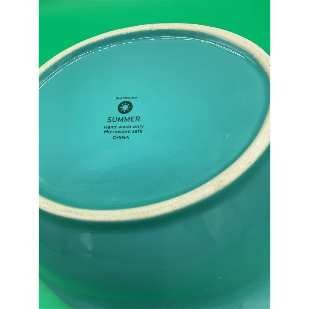 Ceramic Stoneware,TURQUOISE color 14”x 10”x 3.25” Fish Serving Tray,EUC